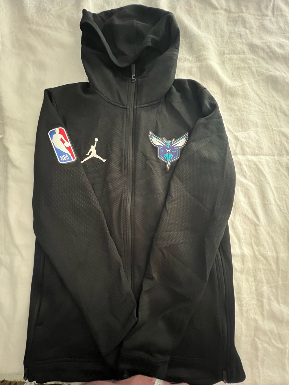 NBA Charlotte Hornets Black Full-Zip Performance Jacket with Jumpman